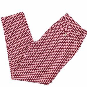 Talbots Chatham Red Pattern Stretch Pants Size 10